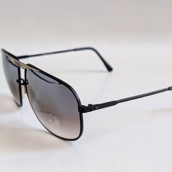 NWT Vintage 90's Large Square Metal Sport Sunglasses (M. Black) - Picture 3 of 5